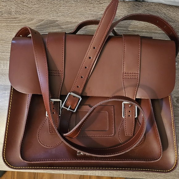 Dr Martens Red Leather Satchel Crossbody Bag - Picture 4 of 9